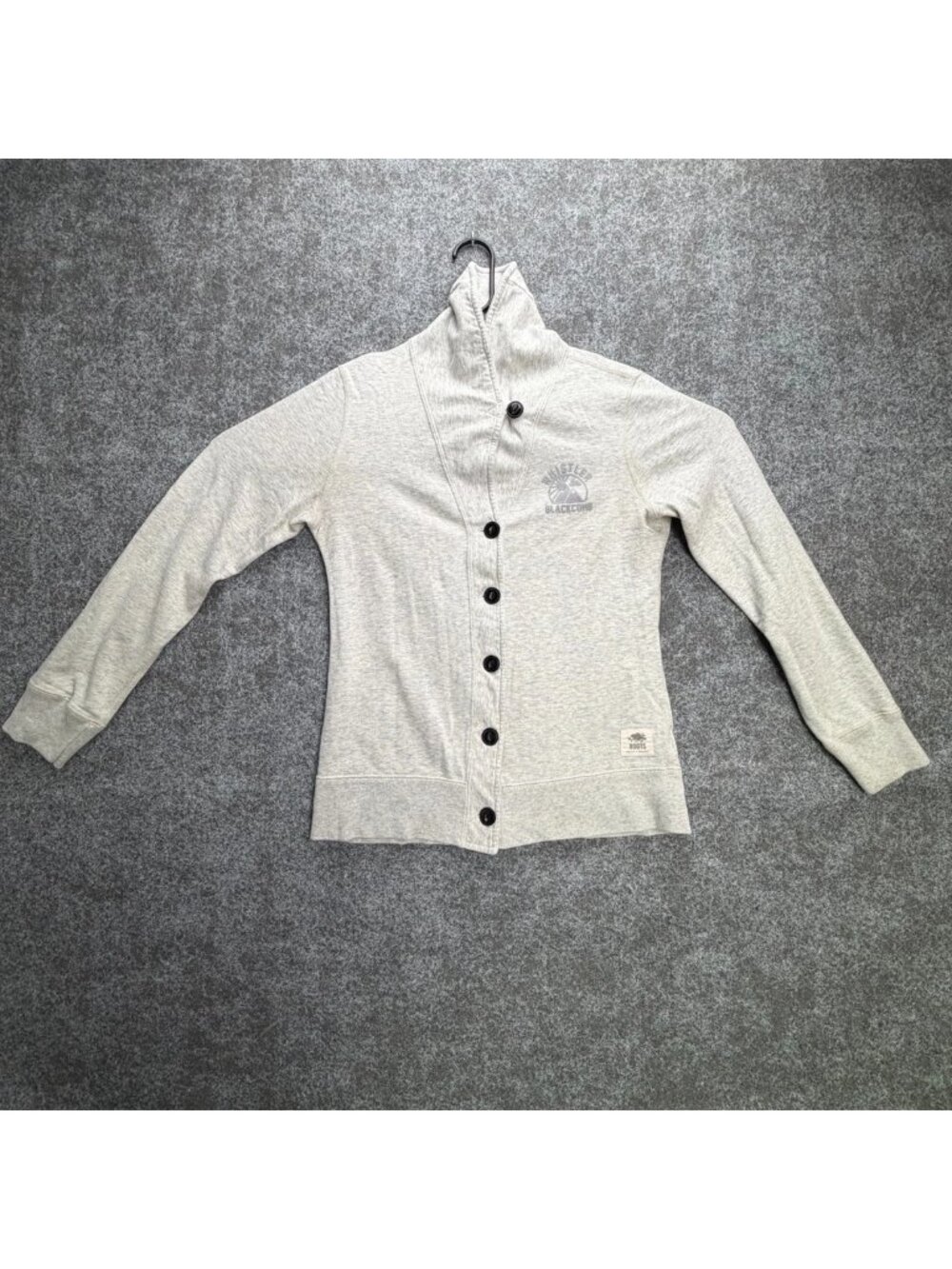 Roots Cardigan Womens‎ M Gray Whistler Blackcomb Cotton Button Front Long Sleeve